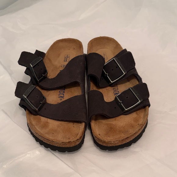 Birkenstock Arizona Two-Strap Sandals in Dark Brown Suede - Picture 2 of 5